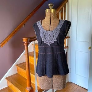 Free People denim look top